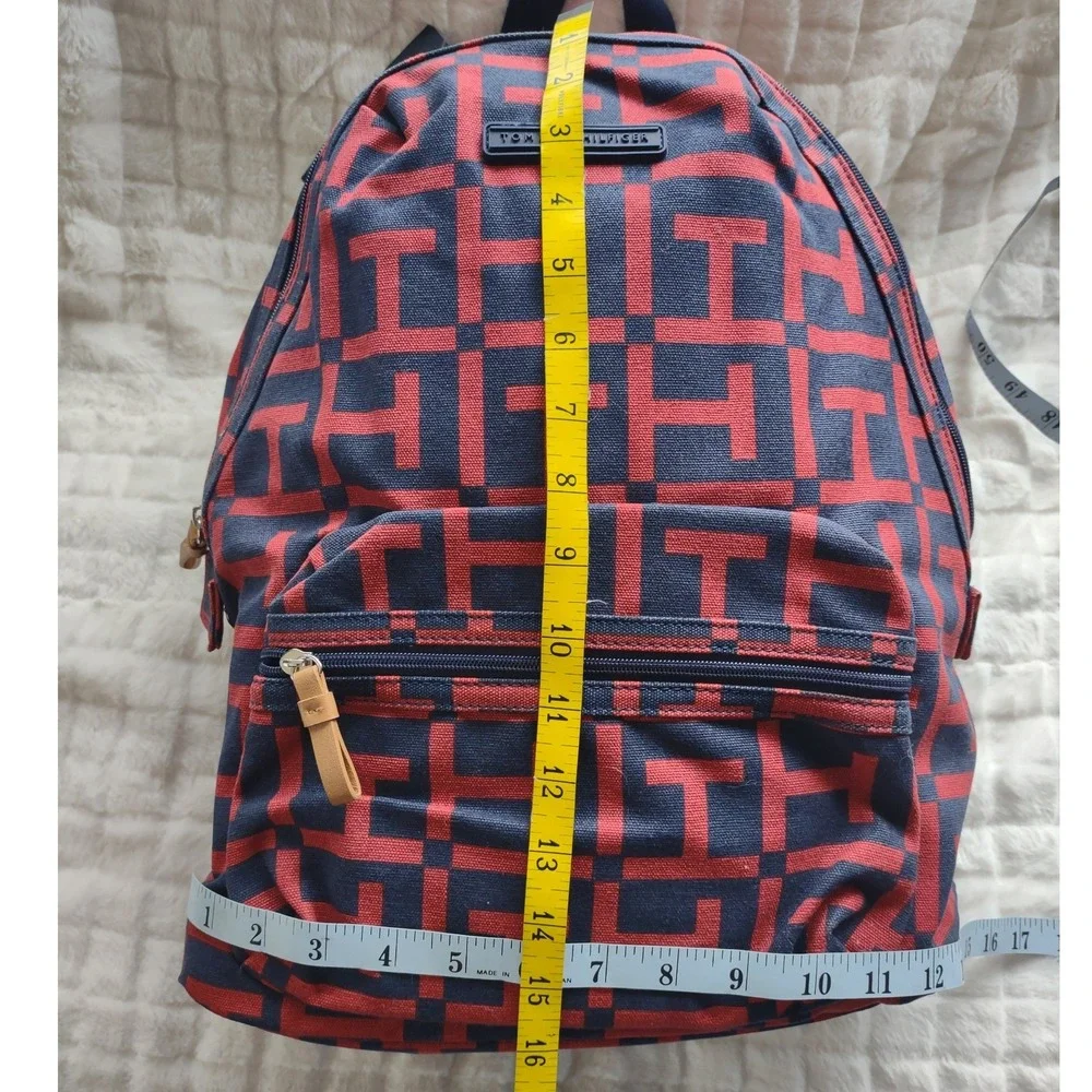 Tommy Hilfiger Backpack‎ Red Navy Geometric Logo Print